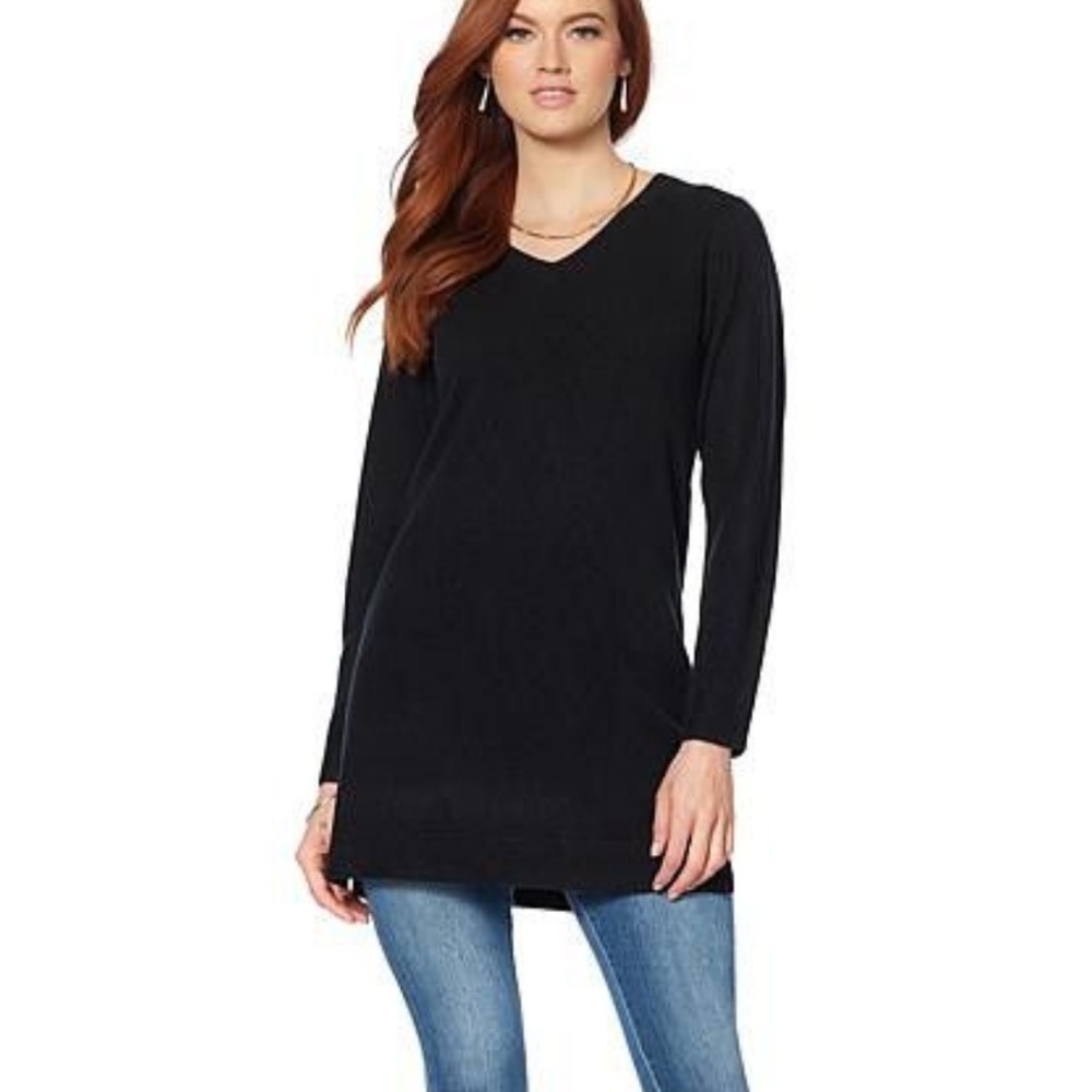 Wendy Williams Sweater Knit V-Neck Tunic